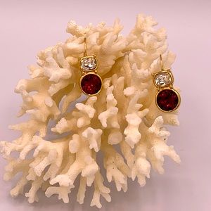 Swarovski Red and Crystal Earrings